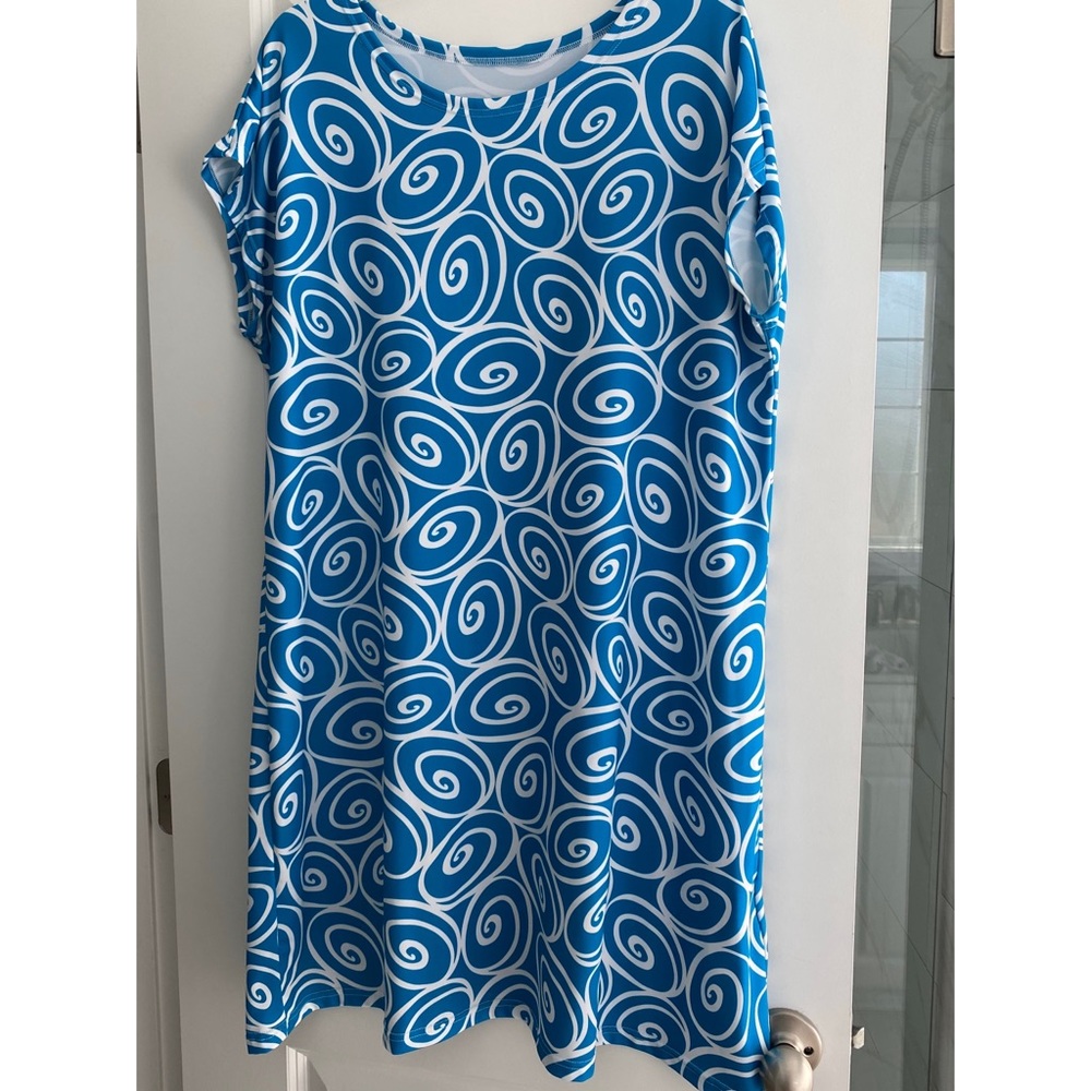 Women’s XL Lolly Wolly Doodle Blue Swirl Dress